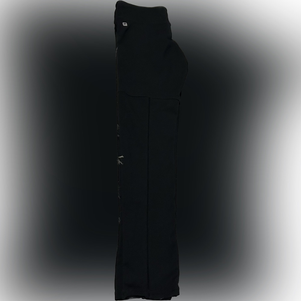 Fabletics Solid Black Leggings Mesh Down Center E… - image 2